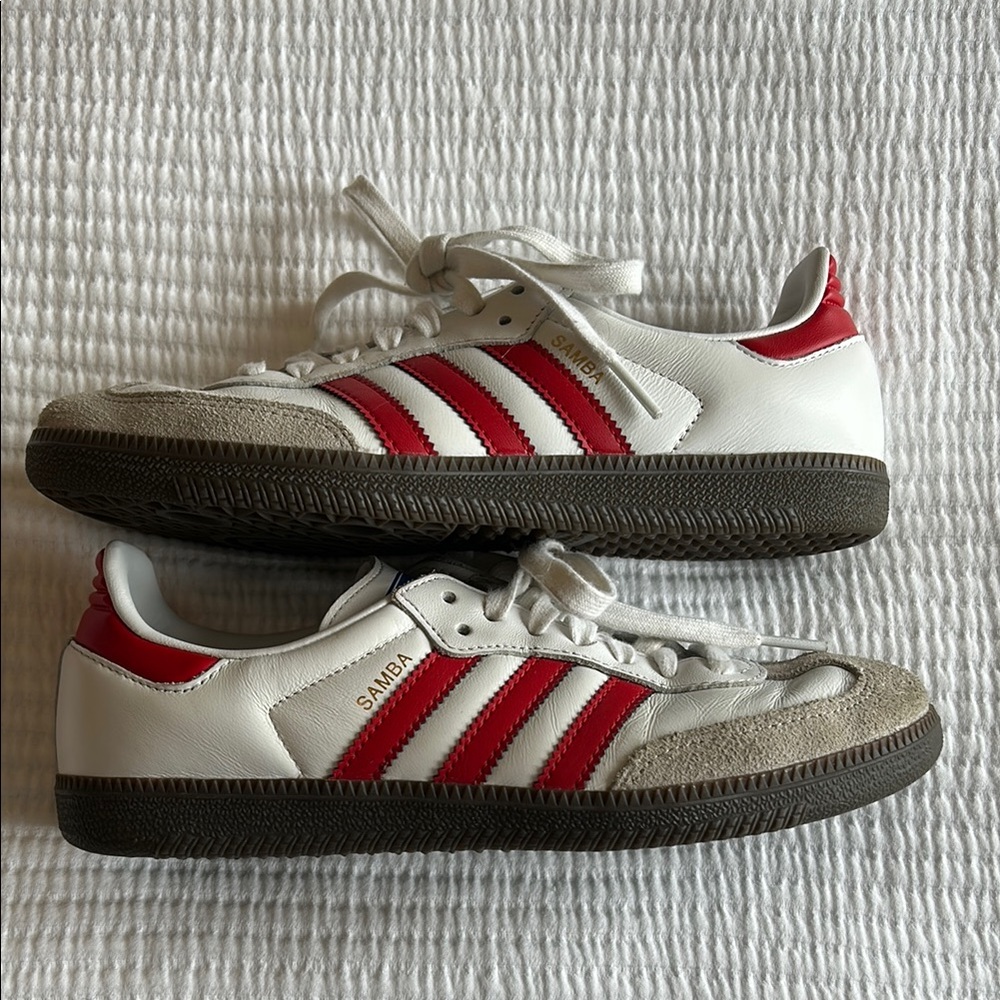 Adidas Samba White and Red Sneakers